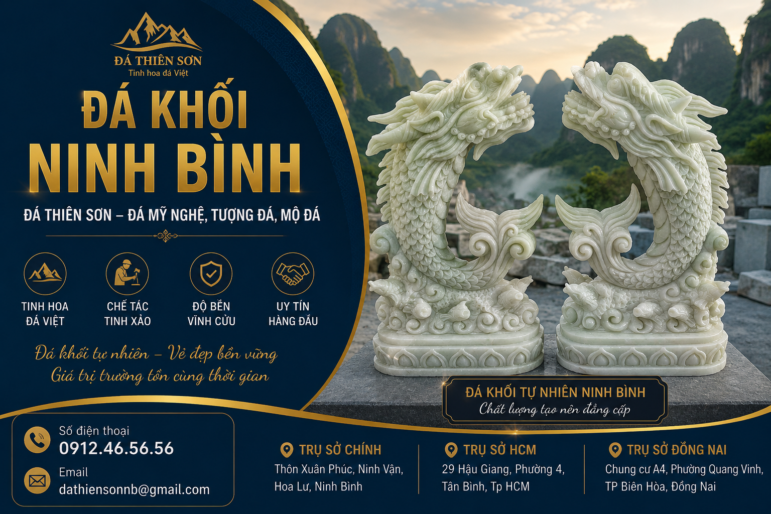 Đá Khối Ninh Bình - Phôi Đá Tự Nhiên Theo Yêu Cầu