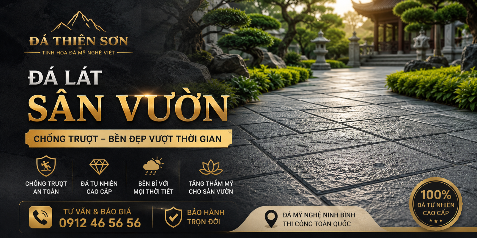Vì sao đá lát sân bị trơn? Nguyên nhân và cách xử lý