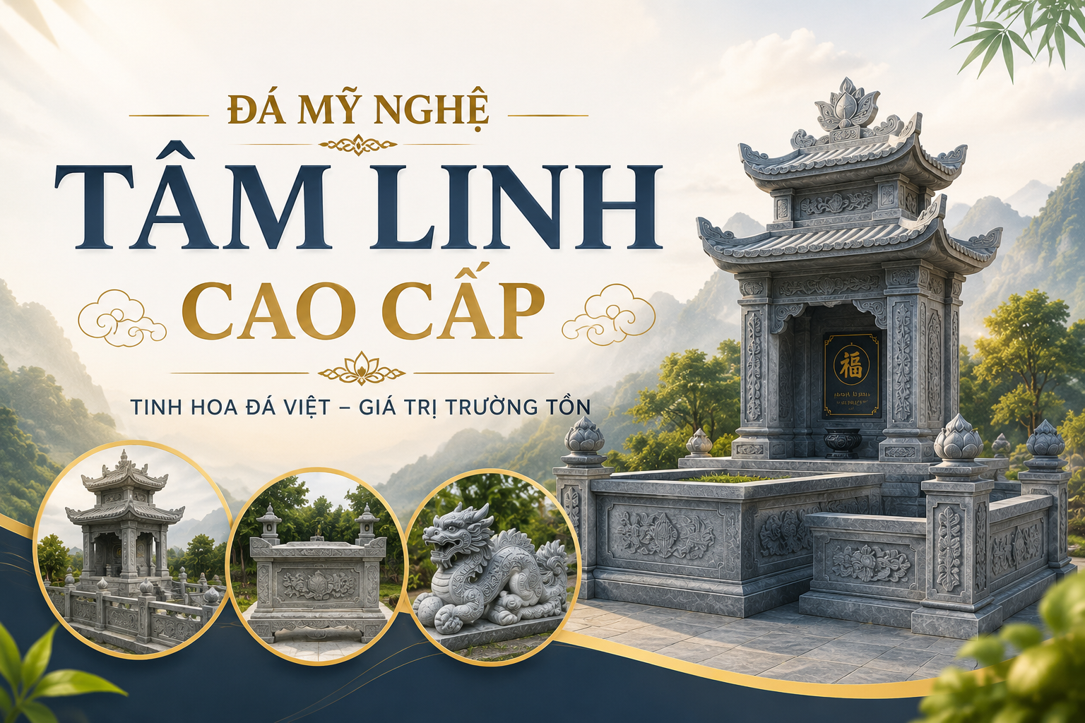 Đá Mỹ Nghệ Tâm Linh Cao Cấp: Mẫu Đẹp & Chế Tác Theo Yêu Cầu