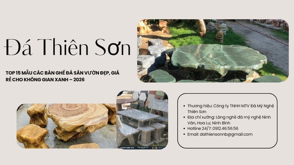 Các mẫu bàn ghế đá sân vườn đẹp giá rẻ
