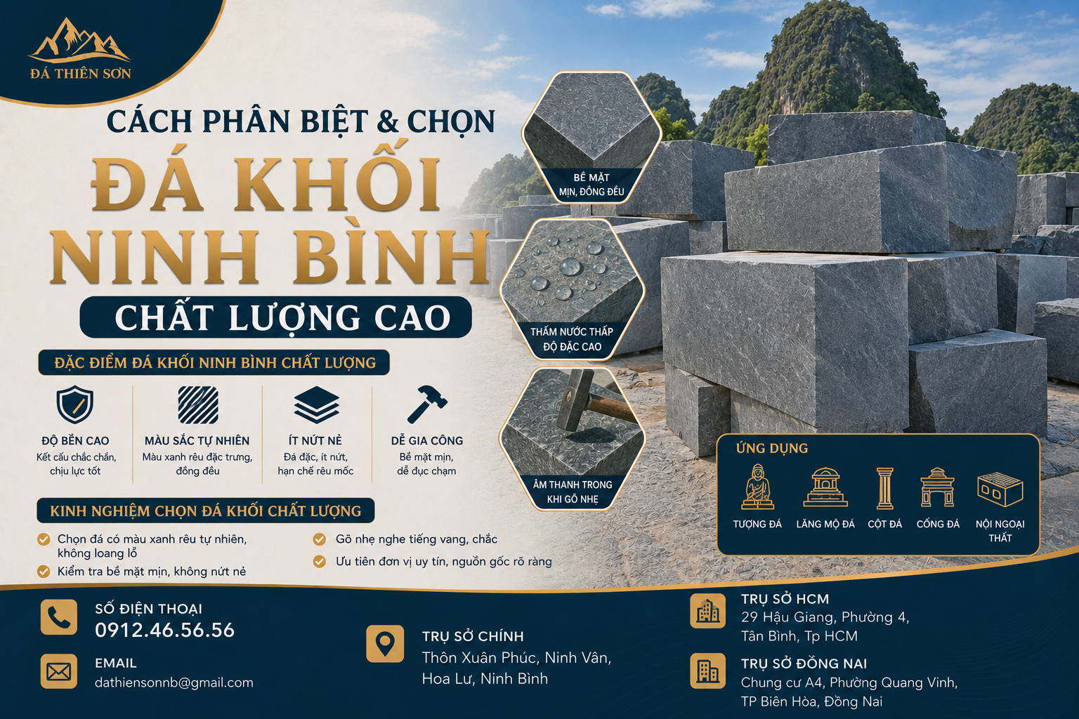 Cách phân biệt và chọn đá khối Ninh Bình chất lượng