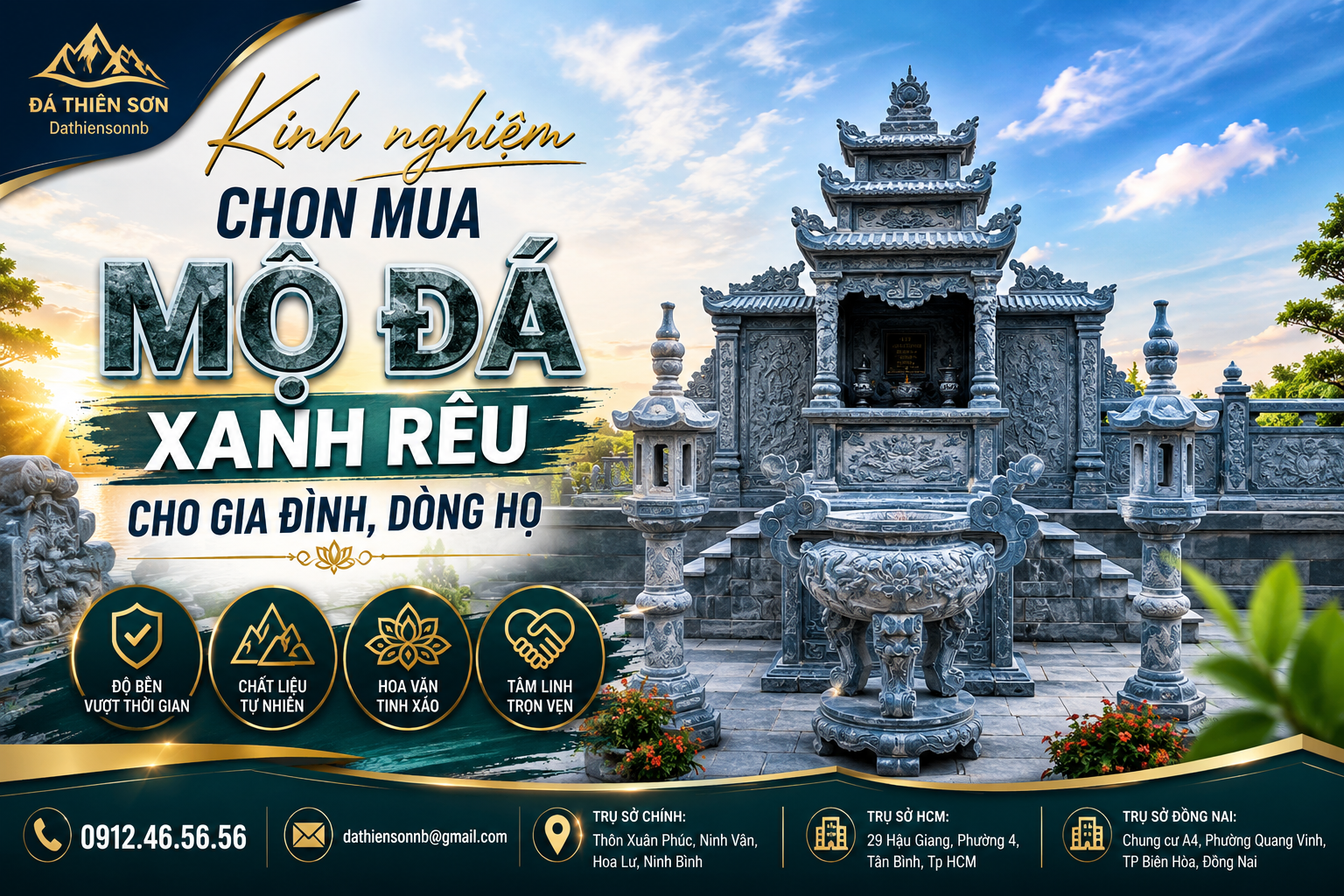 kinh nghiệm chọn mua mộ đá xanh rêu
