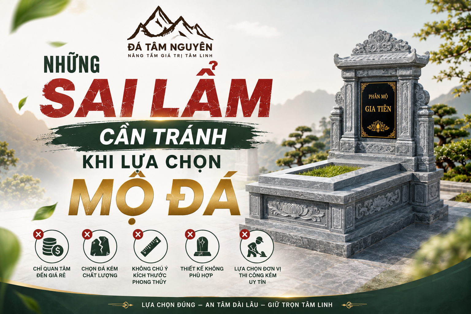 16 Sai Lầm Cần Tránh Khi Lựa Chọn Mộ Đá