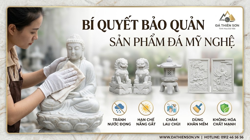 Bảo quản sản phẩm đá mỹ nghệ: 9 Bí quyết giữ đá đẹp