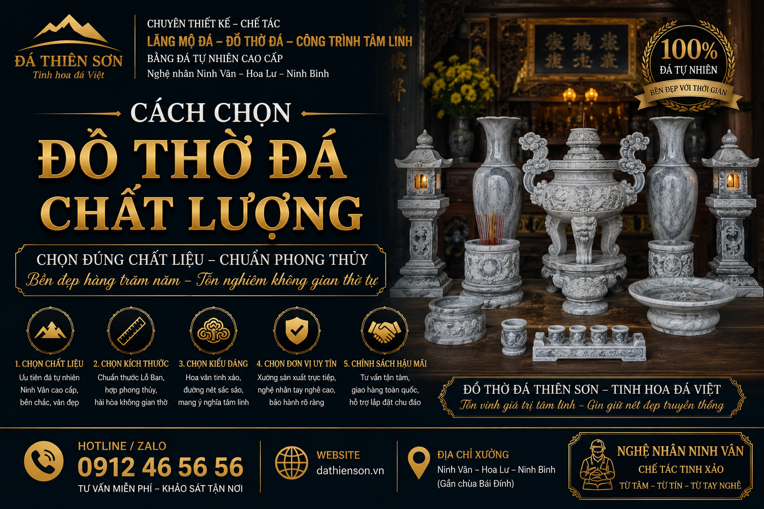 Cách chọn đồ thờ đá chất lượng: 9 Bí quyết tuyệt đỉnh
