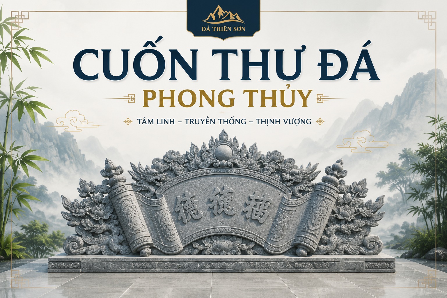 Cuốn Thư Đá Phong Thủy: Ý Nghĩa, Vị Trí Đặt & Cách Chọn