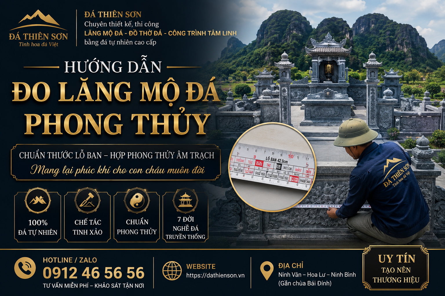 Hướng dẫn đo lăng mộ đá phong thủy: 5 bước chuẩn xác 100%