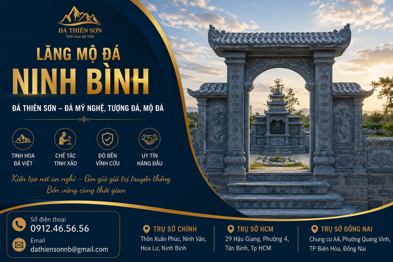 Lăng Mộ Đá Ninh Bình Đá Tự Nhiên Đẹp Bền Vững 2026