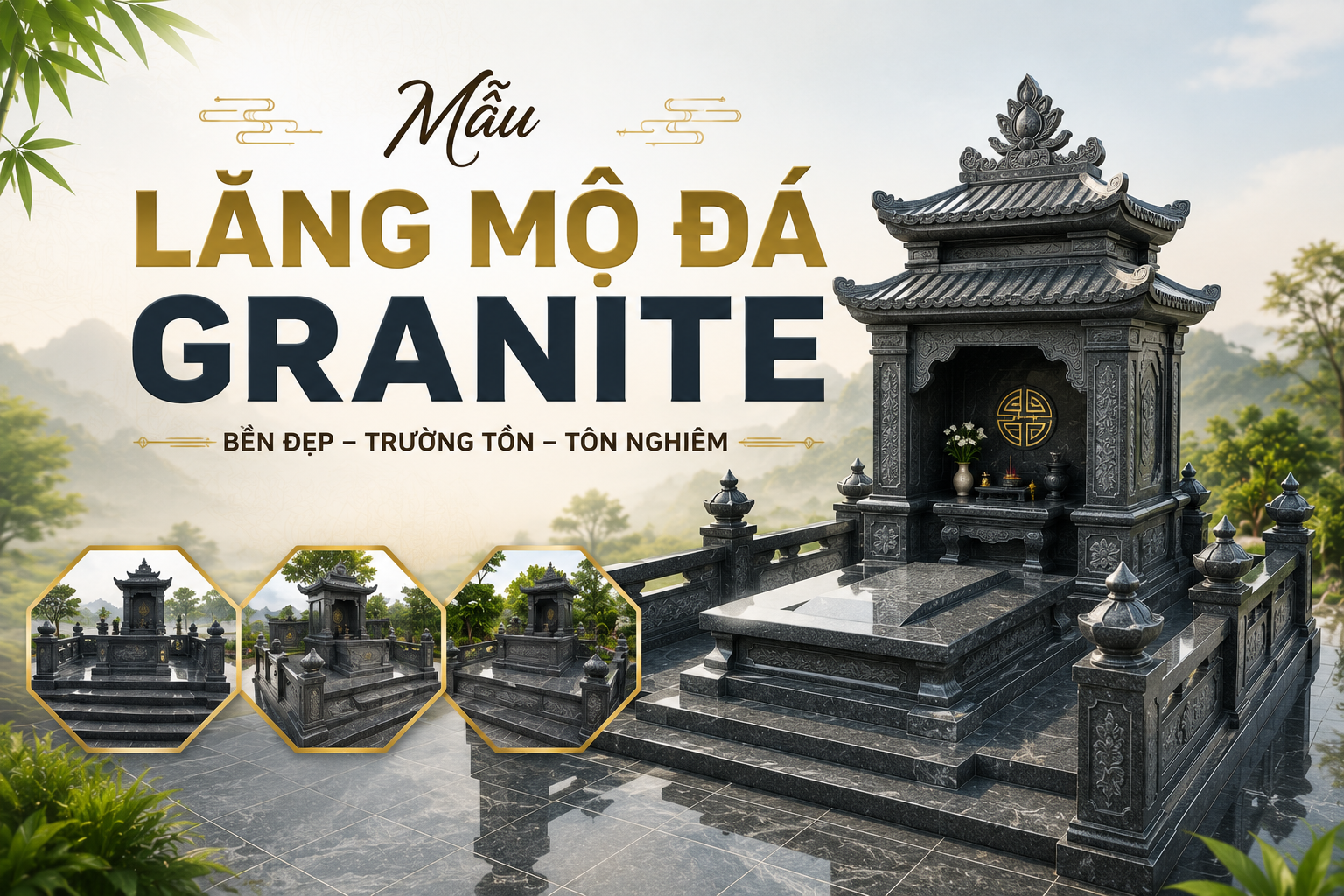 Mẫu Lăng Mộ Đá Granite Đẹp, Sang Trọng, Hiện Đại