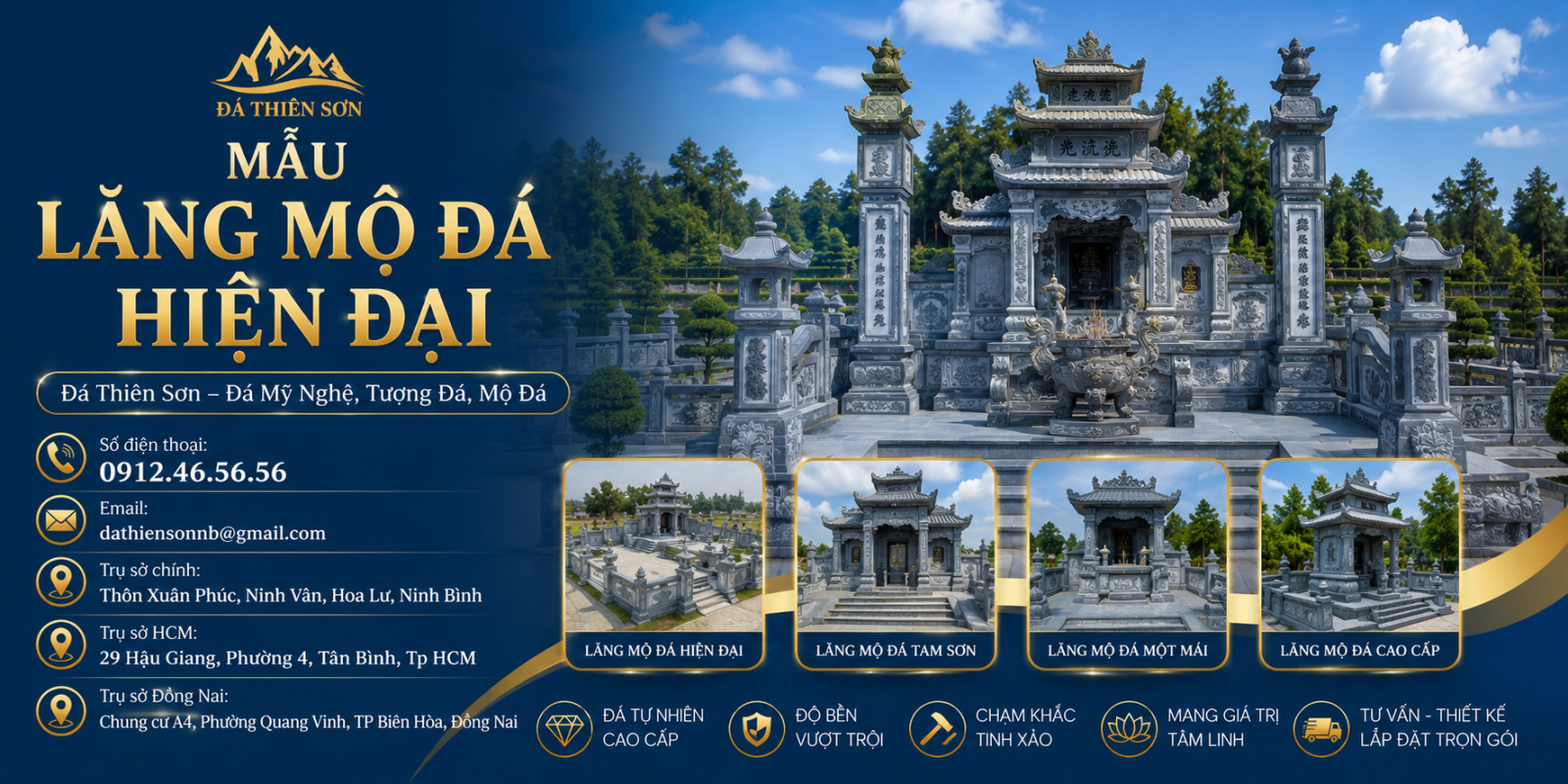 Mẫu Lăng Mộ Đá Hiện Đại Đẹp: 9 Kiểu Thiết Kế Nên Xem