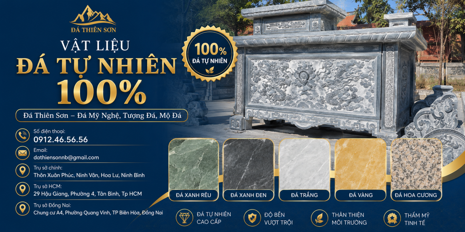 Khám phá vật liệu đá tự nhiên 100% cao cấp, bền đẹp