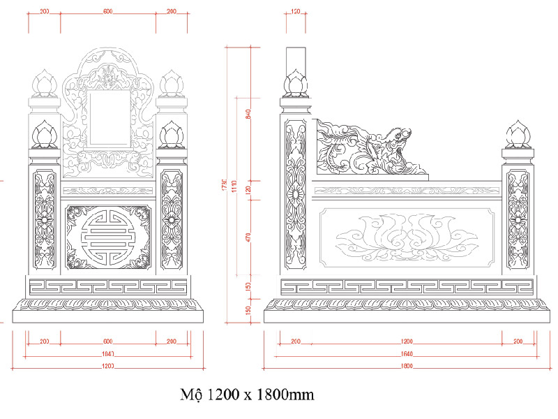 Kích thước chuẩn phong thuỷ của mộ bành tam sơn