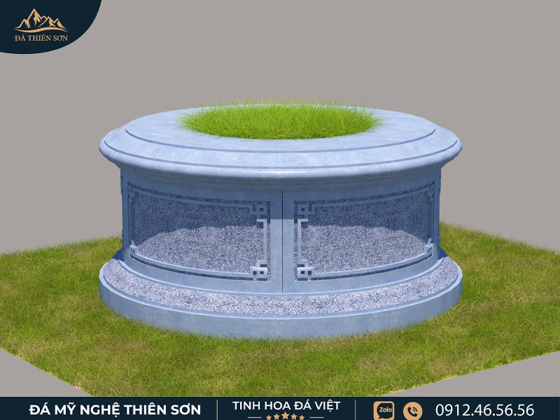 Thiết kế 3d mộ tròn đơn giản