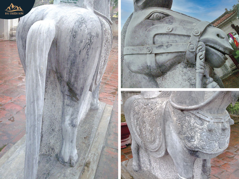 Hình ảnh chi tiết các bộ phận của tượng ngựa bằng đá