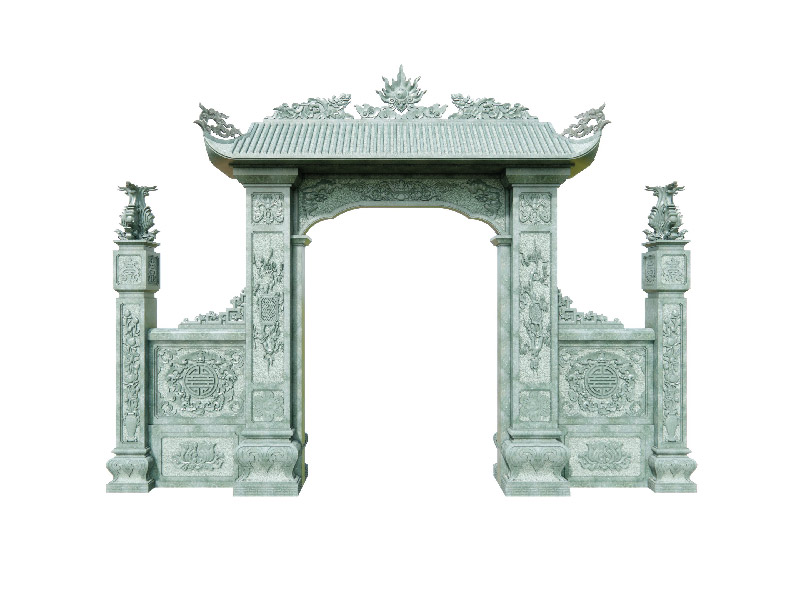 Thiết kế cổng đá khu lăng mộ có mái