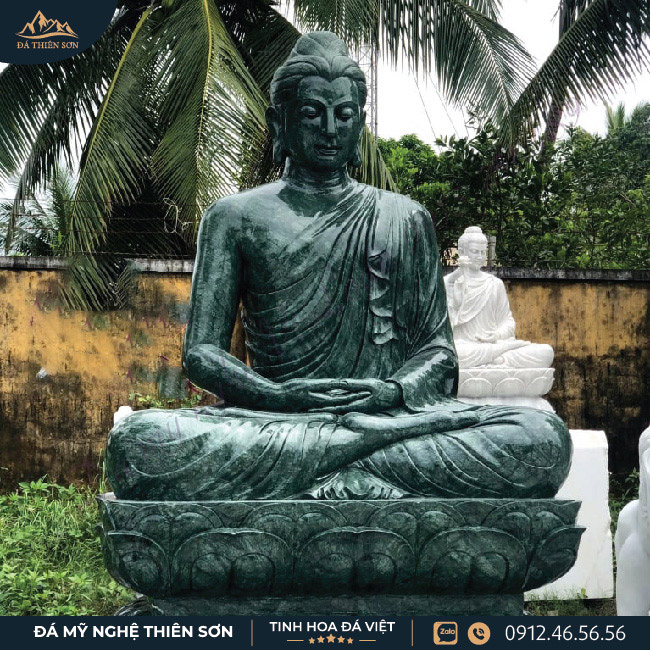 Phật thích ca được điêu khắc bằng đá xanh ấn độ