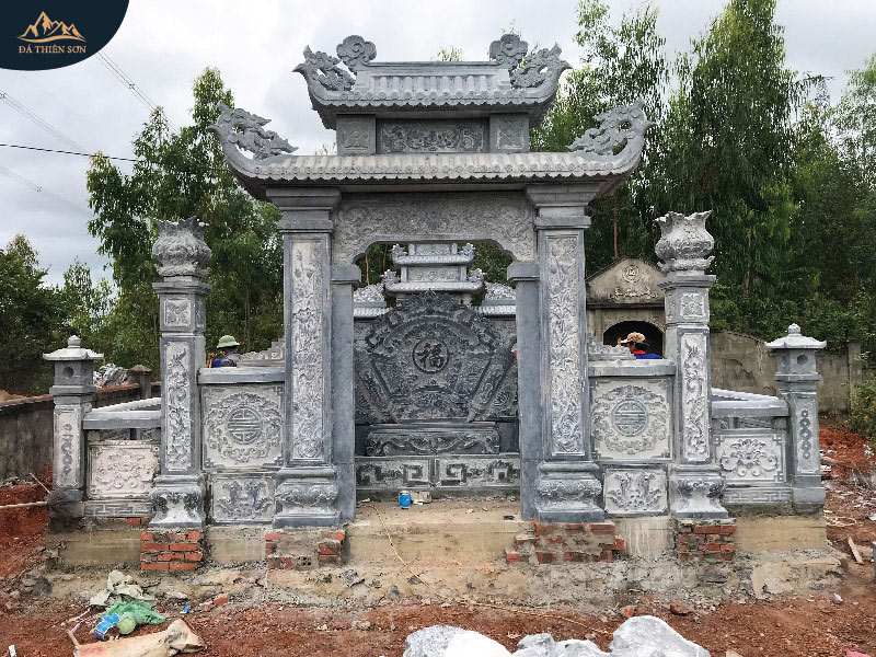Cột trụ cổng đá lăng mộ bằng đá xanh Thanh Hóa