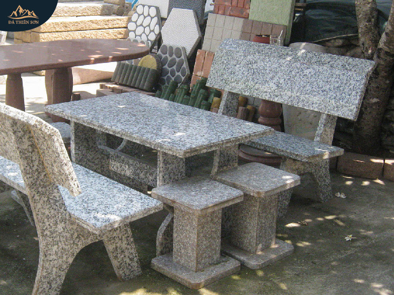 Bộ bàn ghế đa granite 8 chi tiết vô cùng tiện nghi