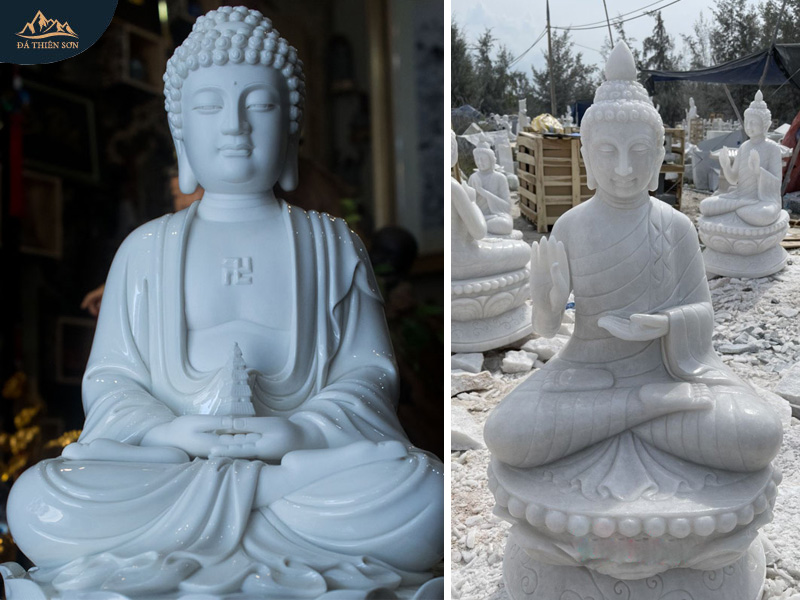 Hai mẫu tượng đá Phật dược sư tinh xảo