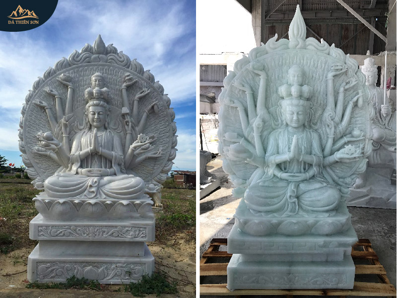 Mẫu tượng Phật Quan âm nghìn mắt nghìn tay thờ trong các ngôi chùa lớn