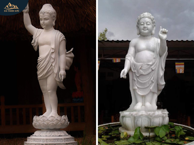 Phật đản sanh được tạo hình khác nhau
