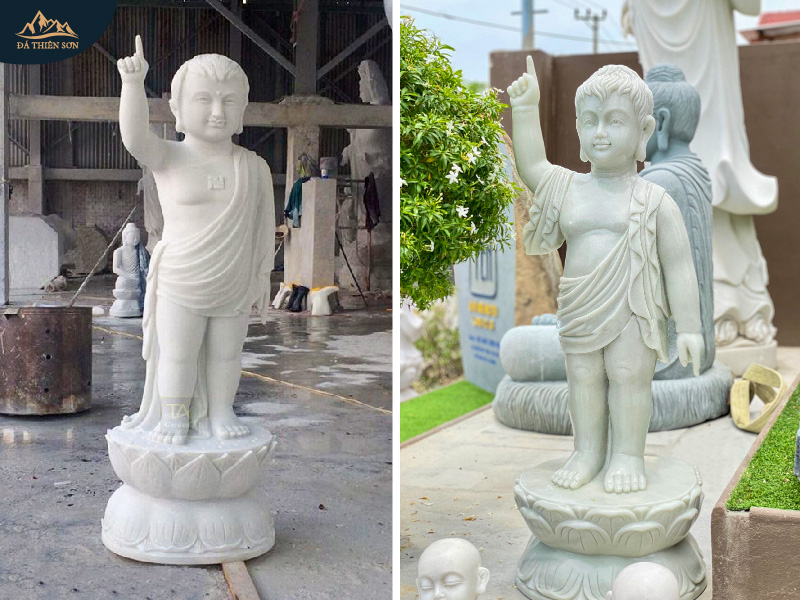 Mẫu tượng Phật đản sanh bằng đá nhiều kích thước