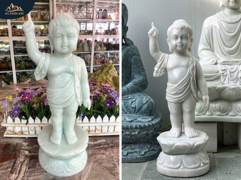 Mẫu tượng đá Phật đản sanh nhỏ có thể để bàn